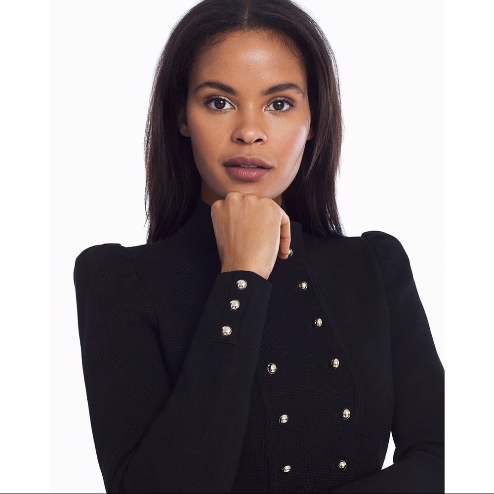 WHBM Double Breasted Military Sweater Jacket - Picture 2 of 8